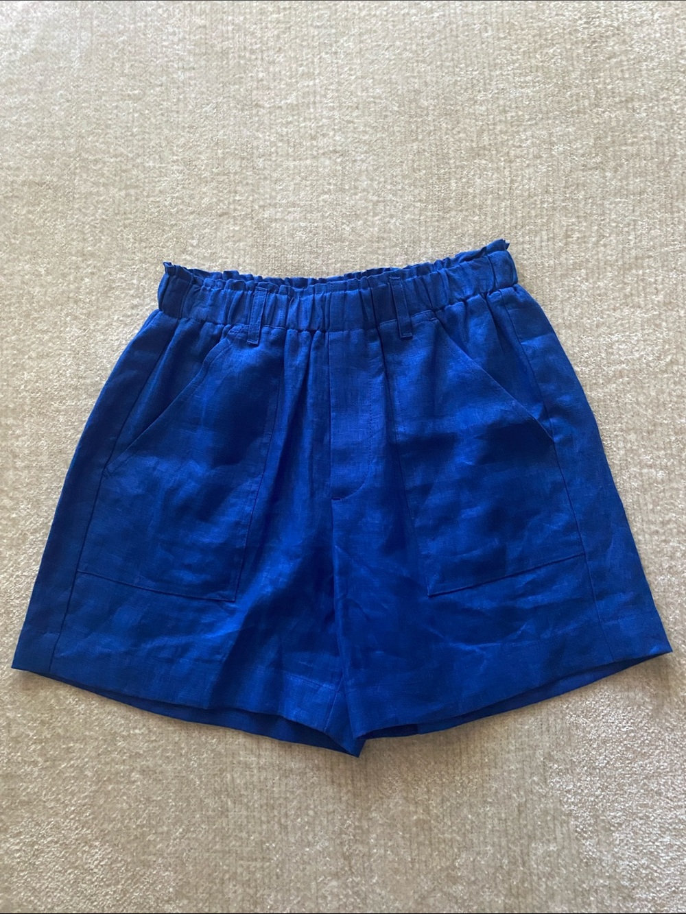 Fifteen Twenty Electric Blue High-Waist Elastic Shorts